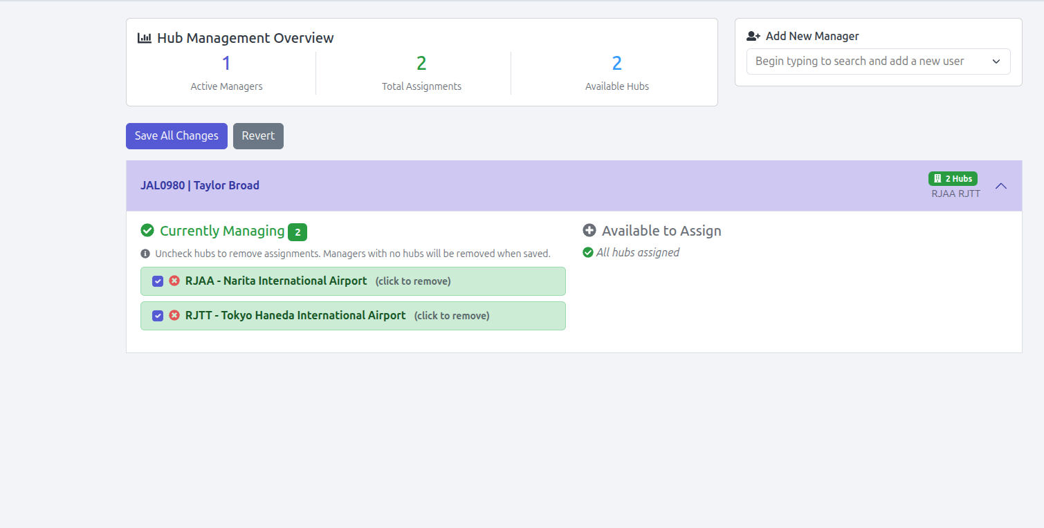 Permissions system screenshot